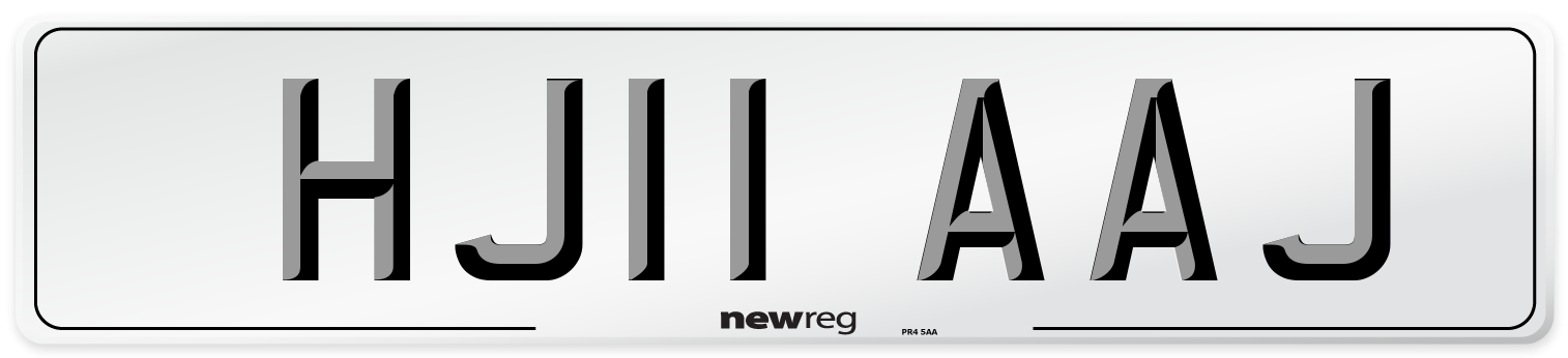 HJ11 AAJ Number Plate from New Reg